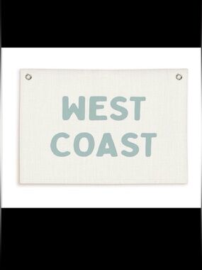 Coastal ‘WEST COAST’ Durable Canvas Pendant Banner Flag-BLUE WHITE